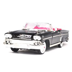 MOTOR MAX 1/18 1958 雪佛蘭 Impala 汽車壓鑄件, 黑色的