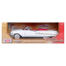 MOTOR MAX 1/18 1960 Chevrolet Impala 汽車壓鑄件, 白色的