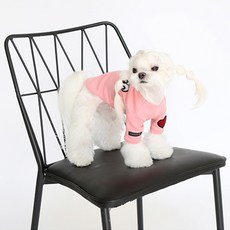 ITS DOG 乒乓愛心彈性T恤, 粉紅色