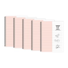 theopenhouse 1/2 數學專用筆記本, 粉紅色, 5個