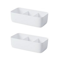 natureahn 3格塑膠內衣收納盒 白色, 2個