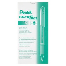 Pentel 飛龍文具 Energel 掀蓋式中性筆 0.7mm BL27-D, 綠色, 12入