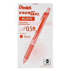 Pentel 飛龍文具 Energel Needle DX 凝膠墨水筆 BLN75-B 0.5mm, 紅色, 12個