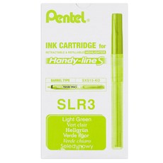 Pentel 飛龍文具 Handy Line 螢光筆補充蕊 SLR3-K, 淺綠色, 12個, 12個