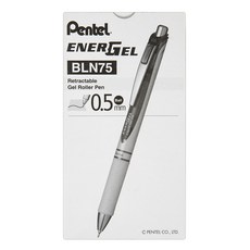 Pentel 飛龍文具 Energel 針管型中性筆 0.5mm BLN75PW-B, 紅色, 12入