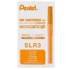 Pentel 飛龍文具 Handy-lineS 螢光筆替芯 SLR3-F, 橘色, 12入, 12個