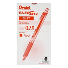 Pentel 飛龍文具 EnerGel Metal DX 中性筆 0.7mm BL77-B, 紅色, 12個