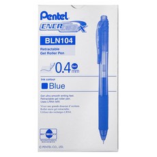 Pentel 飛龍文具 中性筆 0.4mm BLN104CX, 藍色, 12入