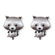 WOW PARTY KOREA 浣熊銀箔氣球, 單色, 2個