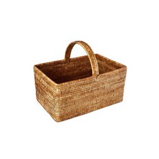 藤編長方形野餐籃 IT CO 096 L號, 1個, 單色