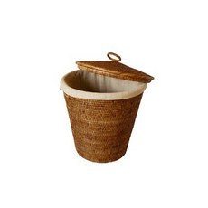 BIK藤編腰籃 帶蓋 IT CO 082, 1個, 單色