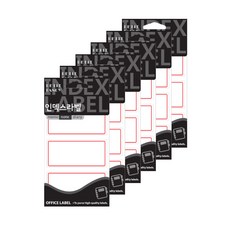 쁘띠팬시 인덱스라벨 86 x 40 mm 20-203R, 18개입, 6개