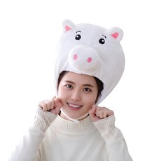 PARTY PANG 可愛豬豬連帽頭套, 白色, 1個