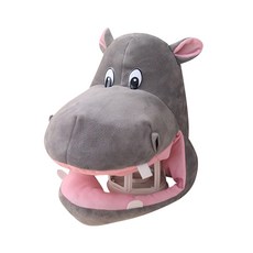 派對方塊可愛連帽帽 河馬, 灰色的, 1個