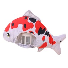 Party Pang可愛連帽圍巾 鯉魚, 白色的, 1個