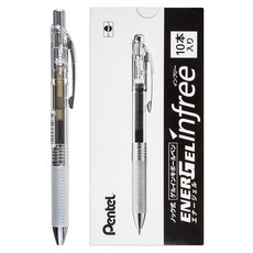 Pentel 飛龍文具 ENERGEL Infree 中性筆 0.5mm BLN75TL-A 10入, ENERGEL黑色, 1個