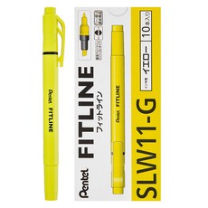 Pentel 飛龍文具 Fitline 熒光筆 SLW11-G 10p, 雙黃, 1個