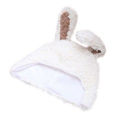 Party Pang可愛連帽帽 人造毛 兔子, 白色的