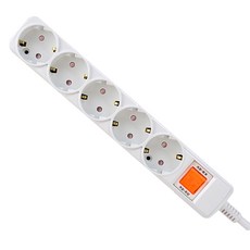 Carnix Thanos 整合式開關 過載保護延長線 16A 5孔, 5m, 單一顏色, 1個