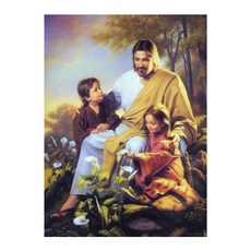 ZEZENEW 仁慈耶穌 B1201 珠寶十字繡珠 DIY 套件, 混色, 1個