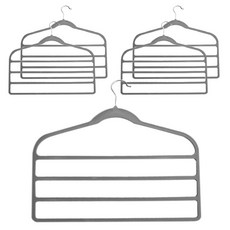 Decozin 絲絨4層褲架, 灰色, 5個