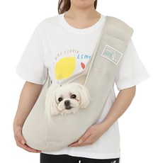 ITS DOG 寵物袋鼠網眼單肩包, 米色