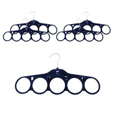 Decozin 天鵝絨領帶圍巾圓形掛架, 海軍藍, 5個