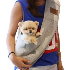 ITS DOG 袋鼠斜背袋, 淺灰色, 1個