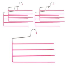 Decozin 塗層4層褲架, 粉紅色, 5個
