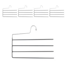 Decozine 裝飾塗層4層褲架, 灰色, 5個