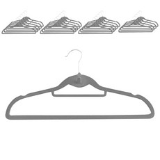 Decozin Deco 絲絨掛鉤旋轉型衣架, 20入, 灰色