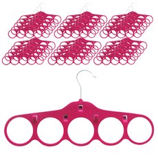 Decozin 裝飾天鵝絨圍巾領帶圓形掛架, 粉紅色, 60個