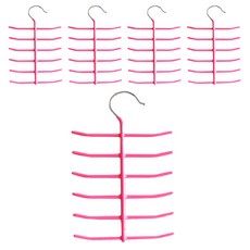 Decozin Deco 塗層圍巾領帶架, 粉紅色, 5個
