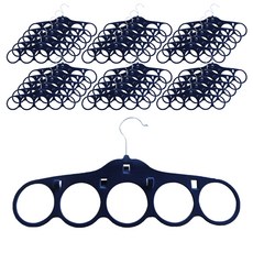 DECOSIN 天鵝絨圍巾領帶圓形掛架, 海軍藍, 60個