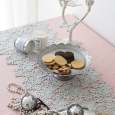 BYJIMI 花園蕾絲桌旗, 薄荷綠, 4人(180 x 36 cm)