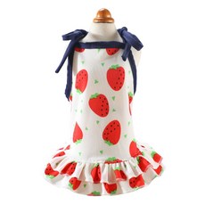 ZEZEPET 女犬用水果情侶寵物服飾, 草莓