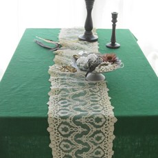 BYJIMI 金色吊燈桌旗, 白色 + 金色金屬, 6人(220 x 25 cm)