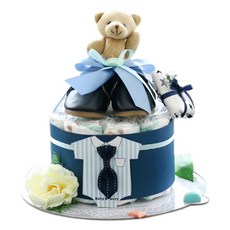 Baby Bakery 尿布蛋糕 慶祝100天紳士款, 混色