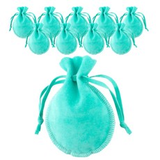 도나앤데코 단테 악세서리 벨벳 주머니, 아쿠아그린, 10개