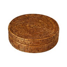 藤編圓形盒 IT CO 100, 單一顏色, 1個