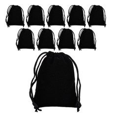 Donna&Deco Brody 天鵝絨束口袋 XL, 黑色, 10個