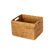 BIK 藤編開放式木柄籃 中號 IT CO 044, 單一顏色, 1個