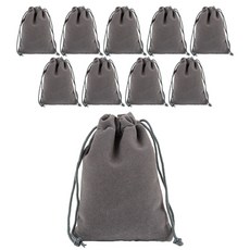 Donna&Deco Brody 天鵝絨束口袋 XL, 灰色, 10個