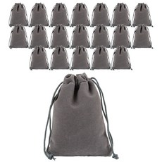 Donna&deco Brodie 絲絨束口袋 S, 灰色, 20個