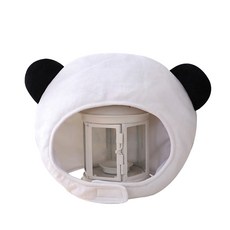 Party Pang可愛連帽帽 簡約熊貓, 白色的, 1個