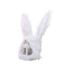 PartyPang 可愛長毛兔子連帽帽, 白色, 1個