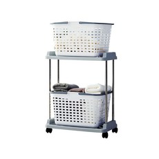 CS Living Breeze Plus Up 多用途洗衣籃 2層, 灰色, 1個