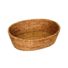 藤編橢圓形收納籃 L號, 單色, 1個