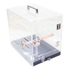 브랜드없음 아올로 아크릴 조립식 앵무새 이동장 대, 투명, 1개