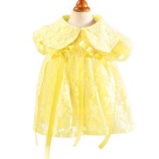 ZEZEPET 淑女荷葉邊連身裙 狗狗服飾 Y551PDFC013, 黃色, 1個